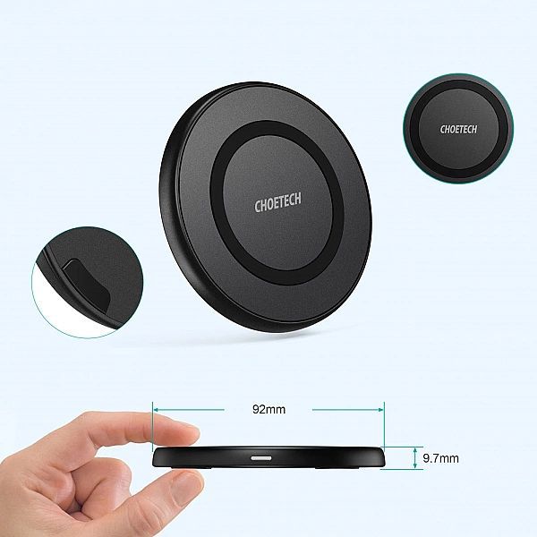 Choetech ładowarka bezprzewodowa Qi 10w + kabel Usb - micro Usb czarny