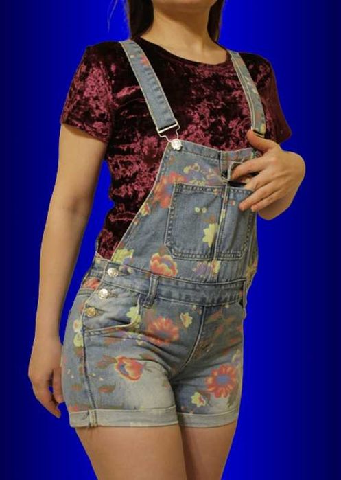 Комбінезон блакитний з шортами  jeans шорти джинсові