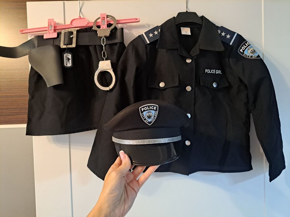 Strój karnawałowy, przebranie policjantka rozmiar 140