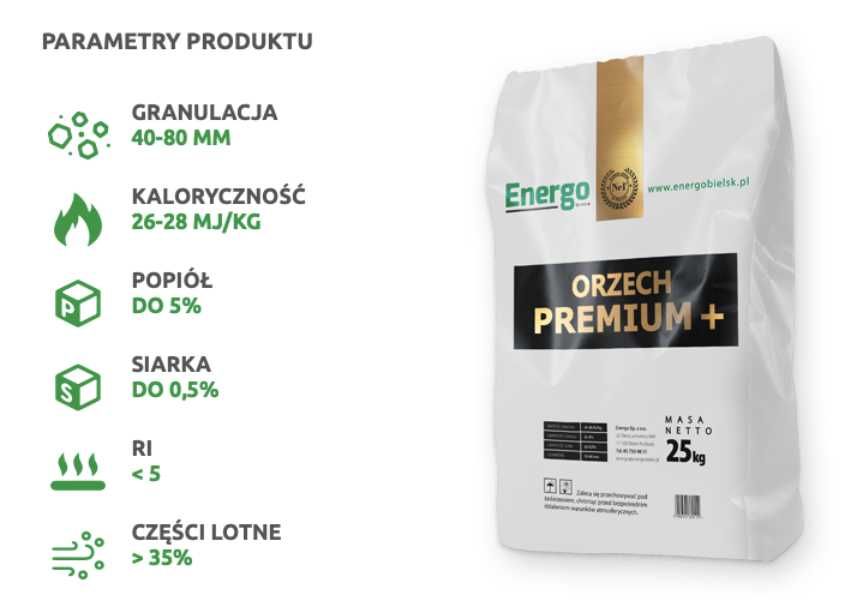 ekoGroszek węgiel orzech Energo Ogień jakość premium