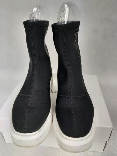 Ekskluzywne botki CALVIN KLEIN strecz półbuty kozaki 38 platforma czar