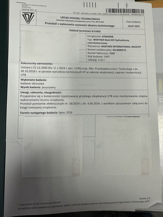 Podnośnik czterokolumnowy