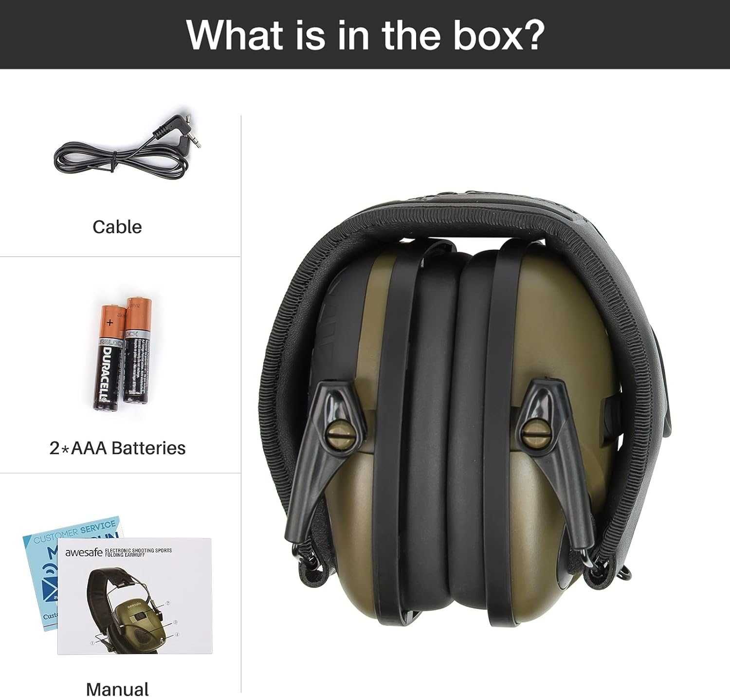 Сток Awesafe електронні навушники для стрільби (пошкоджена коробка)