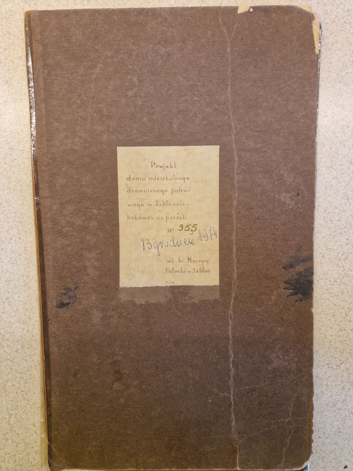 Projekt  1933 rok Maurycy Potocki Oryginał