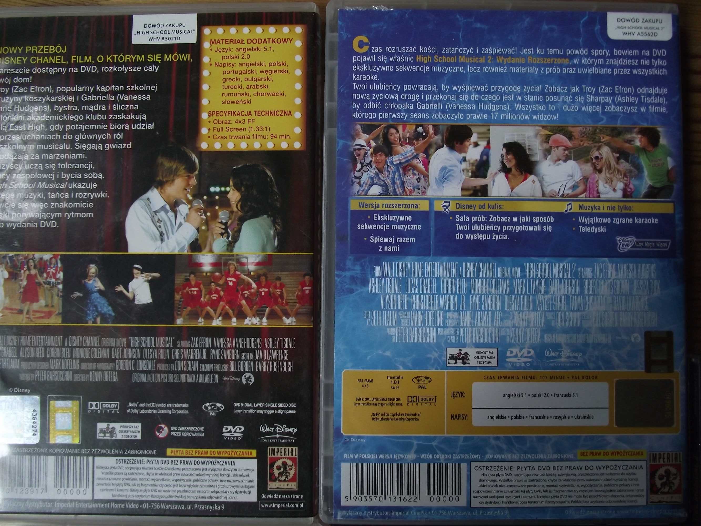 High School Musical zestaw dvd i cd