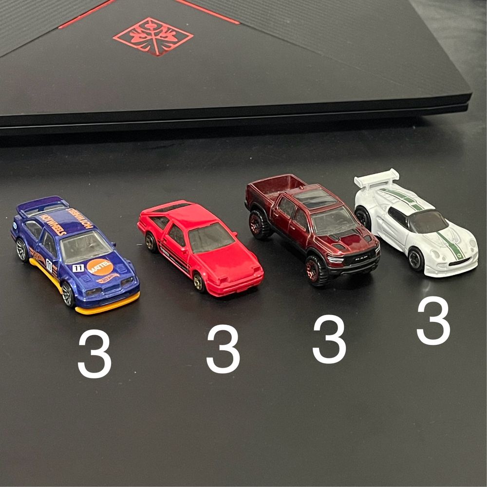 Os modelos de Hotwheels