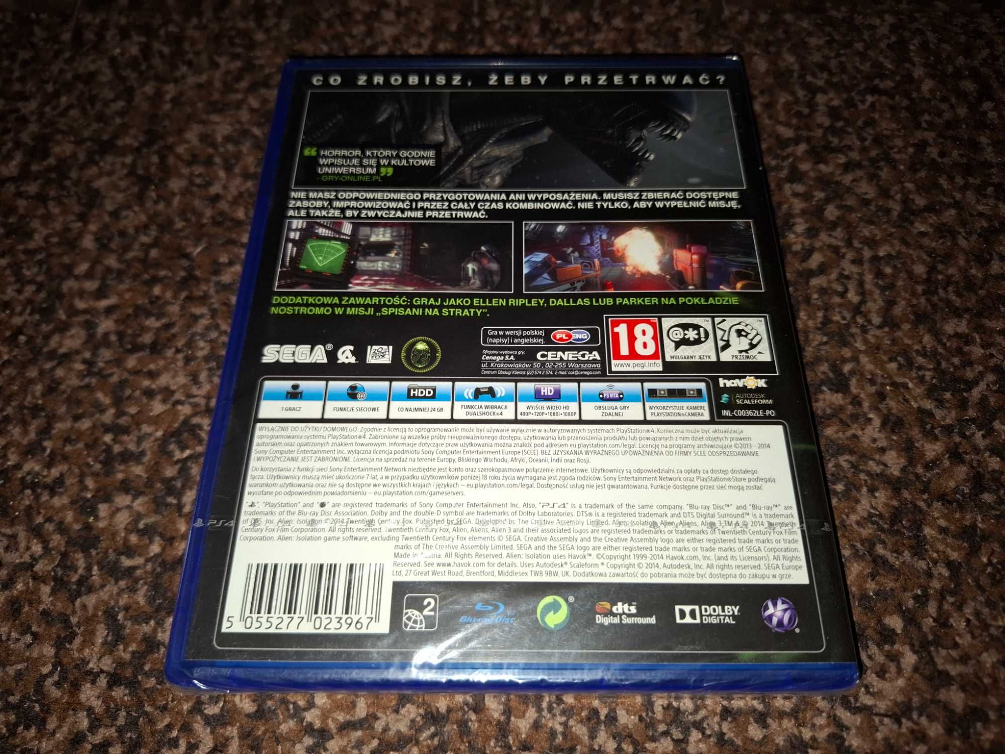 Obcy Izolacja Edycja Nostromo PL [Nowa] Sony PS4