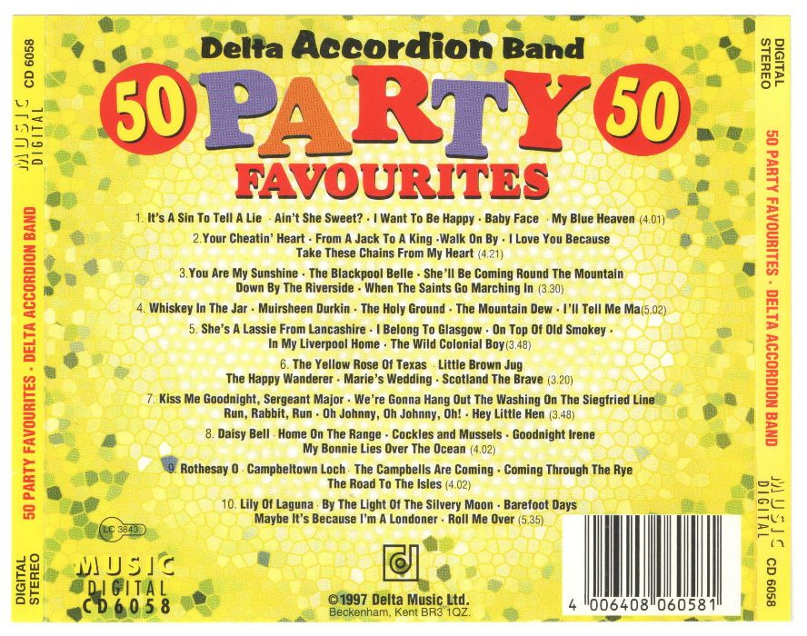 CD Delta Accordion Band "50 Party Favourites", 1997 год, Англия