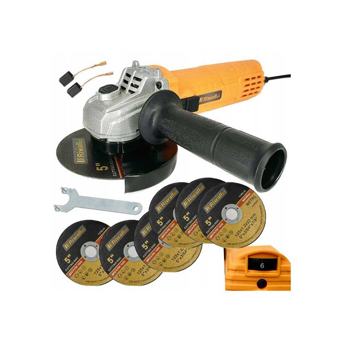 Szlifierka KĄTOWA Riwall Diax Kątówka 125MM 6x TARCZA Pro 2000W