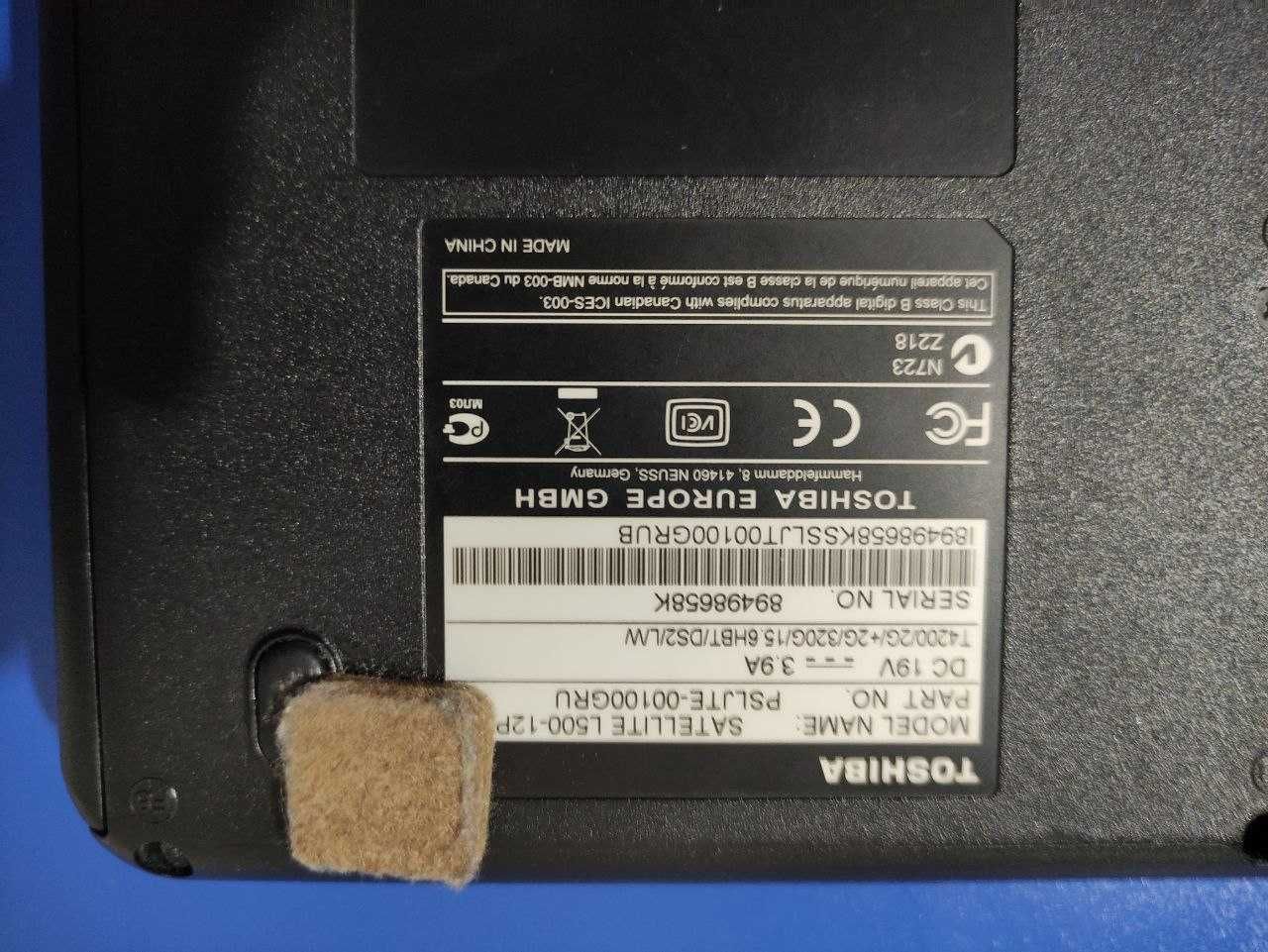 Ноутбук Toshiba Satellite L500-12P