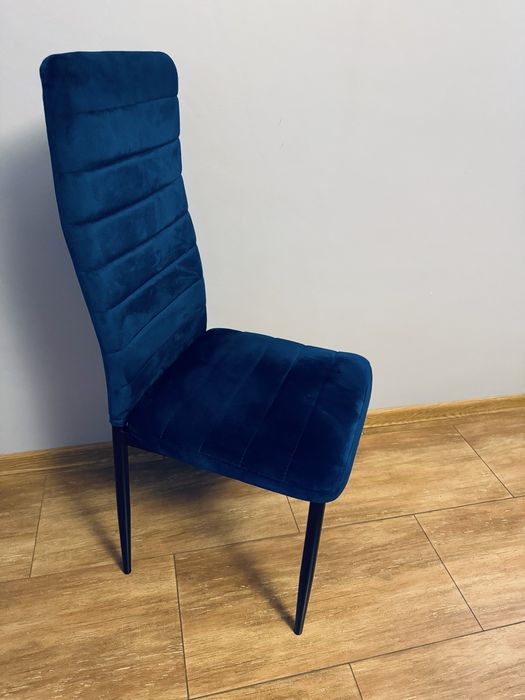 Krzesła welurowe Niebieskie - jadalnia, salon