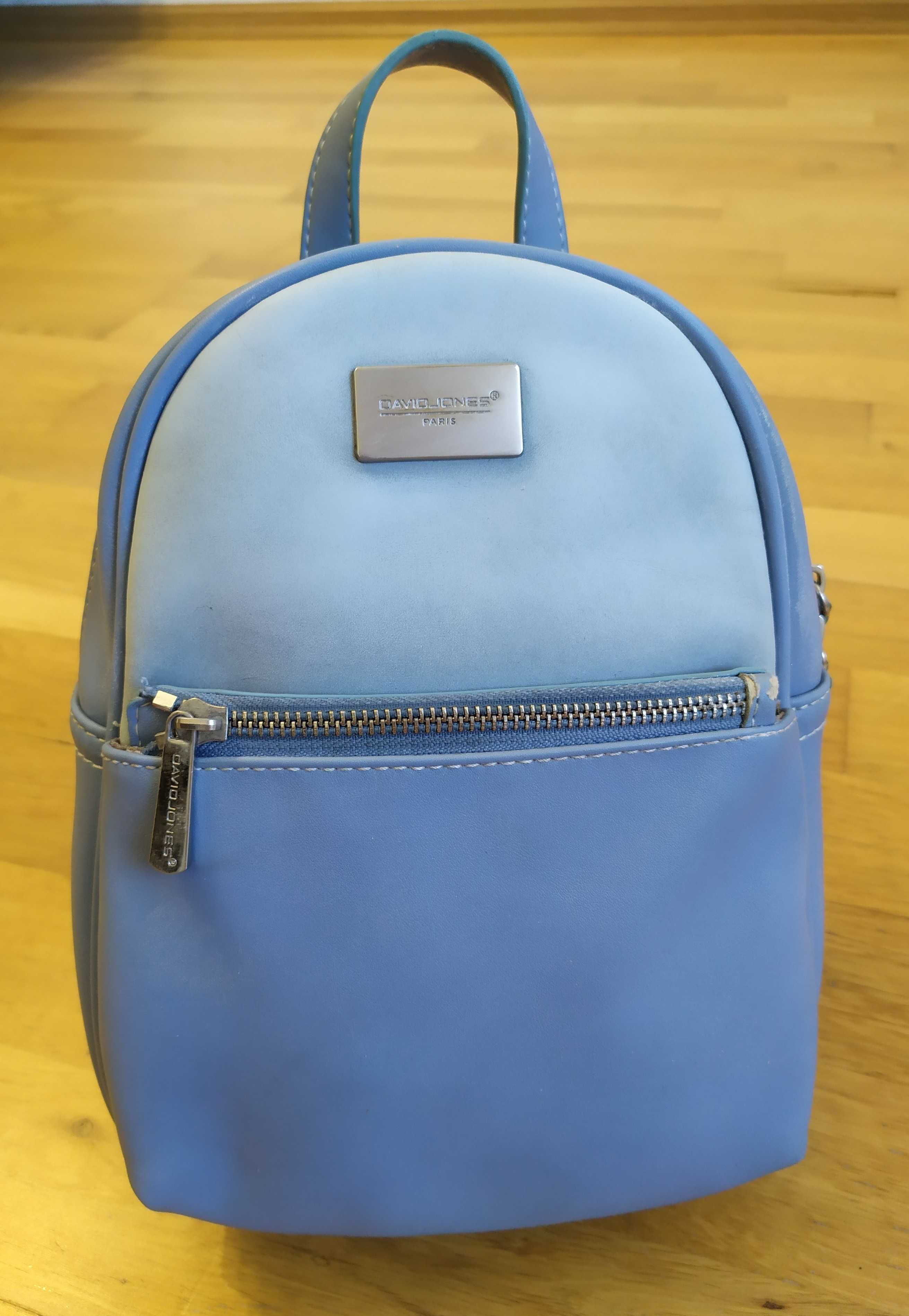 Маленький женский рюкзак David Jones голубого цвета