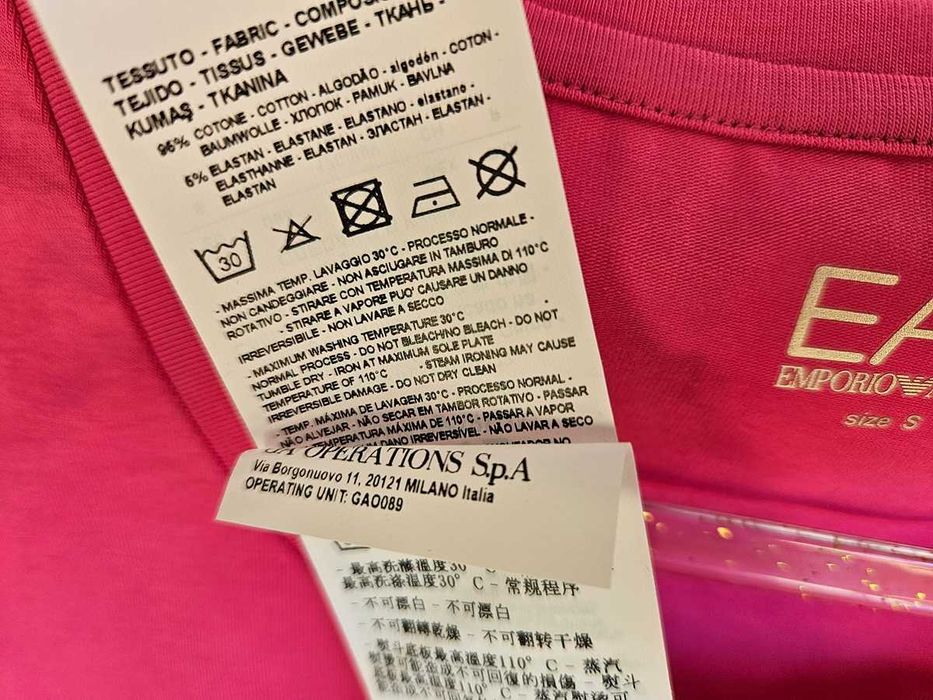Camisola EA7 Emporio Armani Rosa Tamanho S