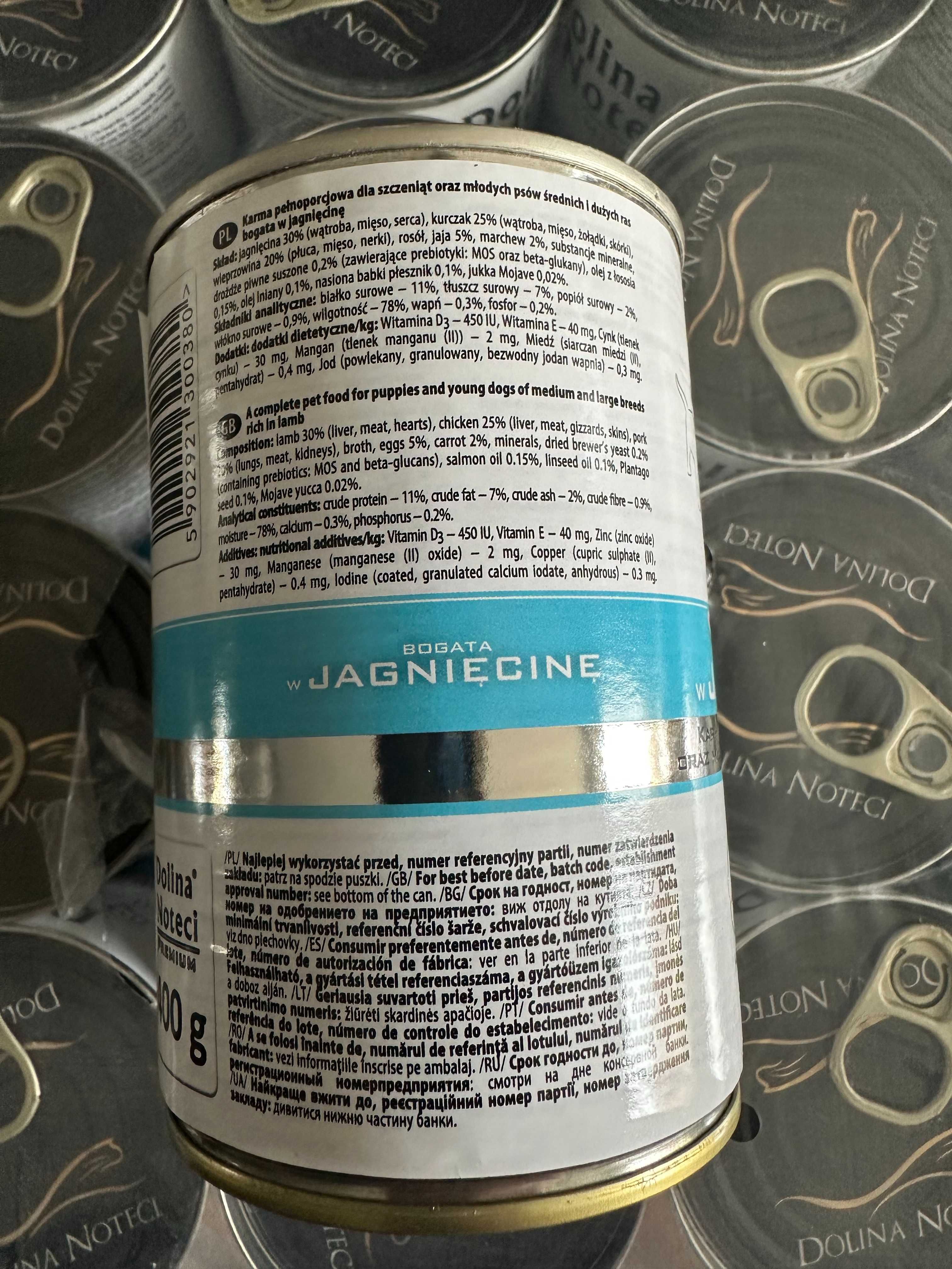 Dolina Noteci Premium Junior mokra karma dla psa jagnięcina 6x400 g