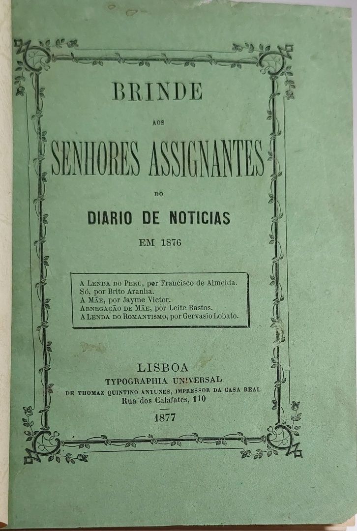 Brinde aos Senhores Assignantes do Diário de Notícias (1877 a 1890)