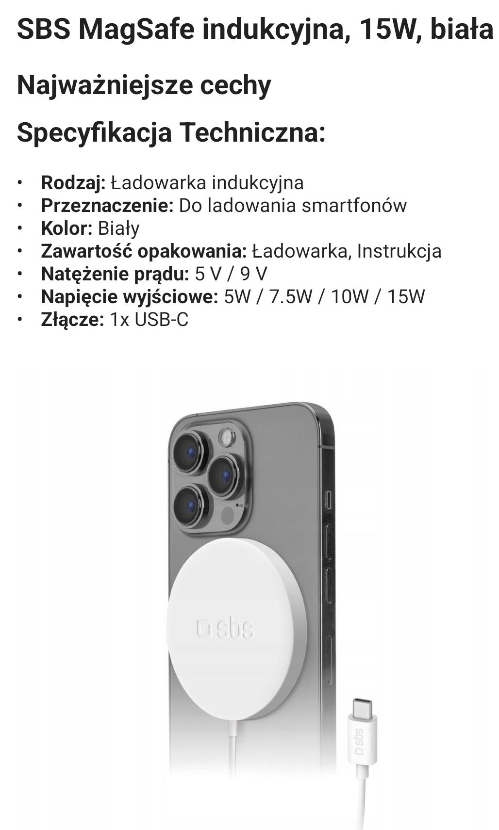 Ładowarka do iPhone typu MagSafe