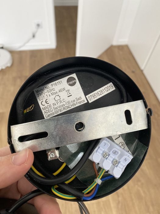 1 Candeeiro de teto Leroy Merlin - INSPIRE E27 MELGA D20CM PRETO