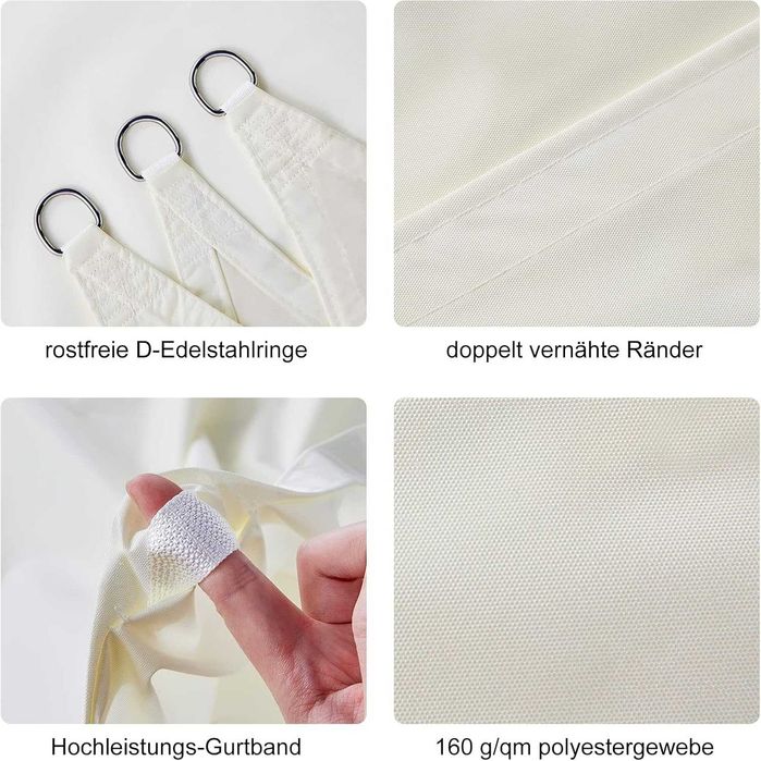 Toldo Vela Sombreamento Jardim/Terraço — Proteção UV, Várias Medidas