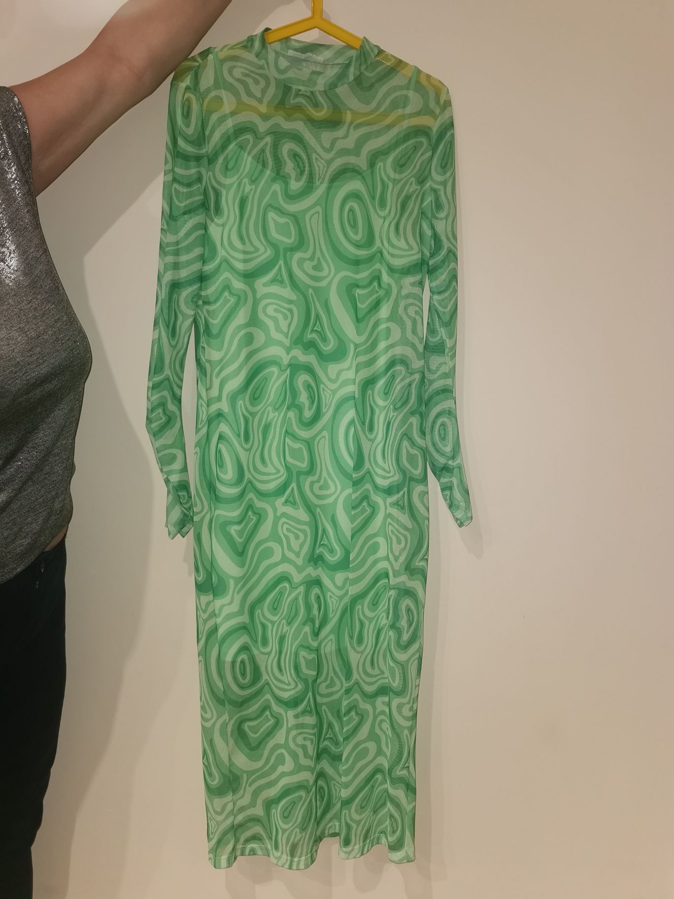 Sukienka długa Sinsay XL zielona nowa