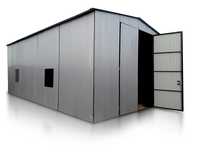 Hala 6x11 m - Dach dwuspadowy, Brama dwuskrzydłowa, Aluminium