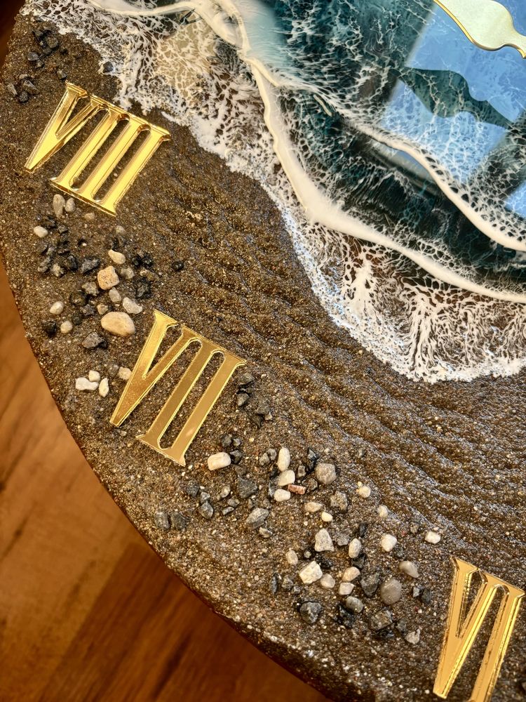 Duży morski zegar z naturalnym piaskiem
