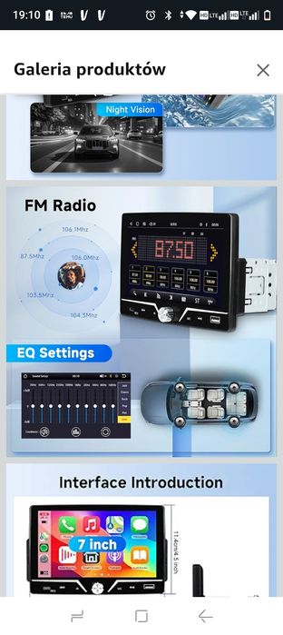Radio samochodowe multimedialne 1 din