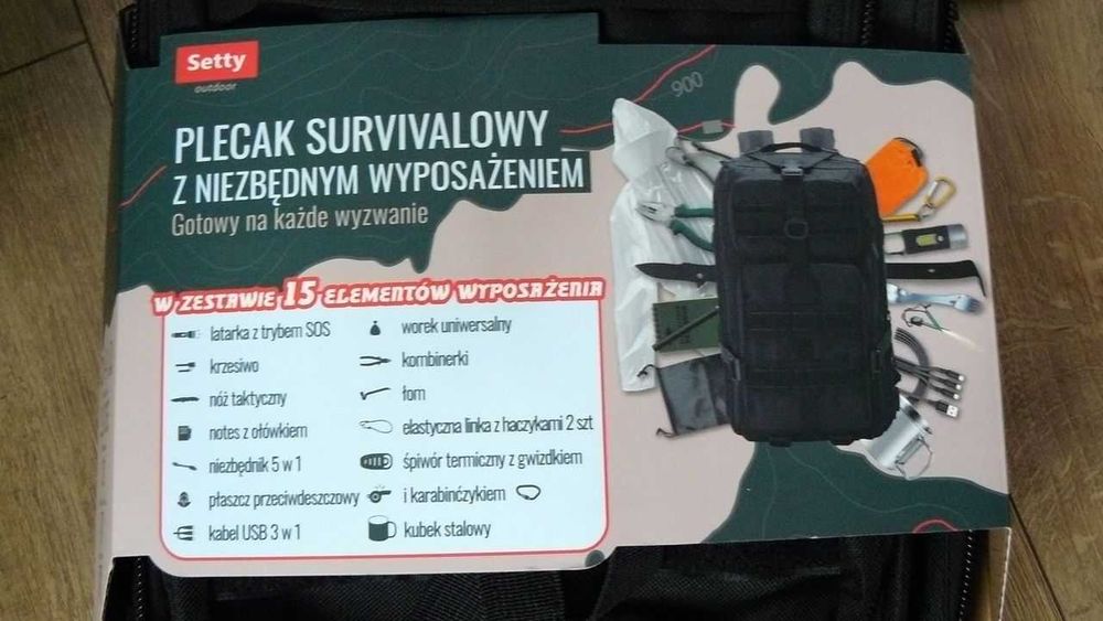 plecak survivalowy z wyposażeniem
