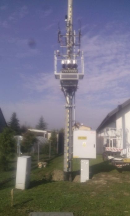 transformator elektryk energetyka zasilanie plac budowy odgrom sieć nn