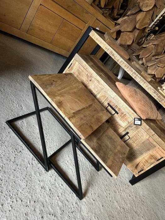 stolik kawowy drewniany 2w1 mango LOFT stoliczki