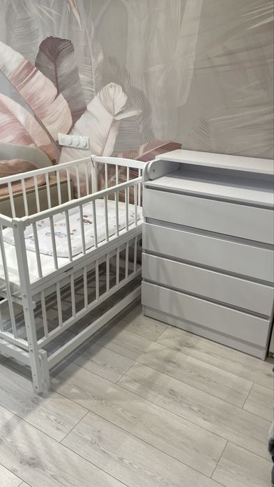 Детская Кровать Ліжко дитяче з комодом та комплект