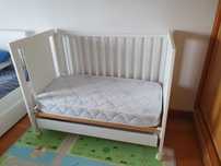 Berço Cama da Marca Trama Branco + Colchão Molas – Como Novo (170€)