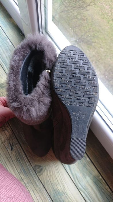 Жіночі черевики, натуральна замша/хутро39р