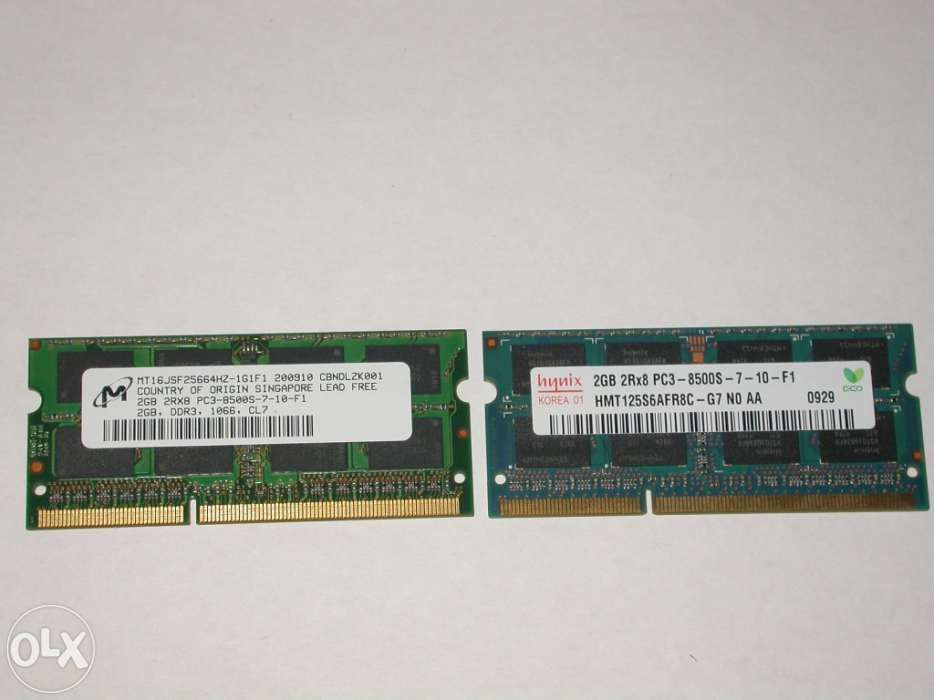 2X memoria ram - 2gb ddr3 2rx8 - 2gb 2rx8 pc3-