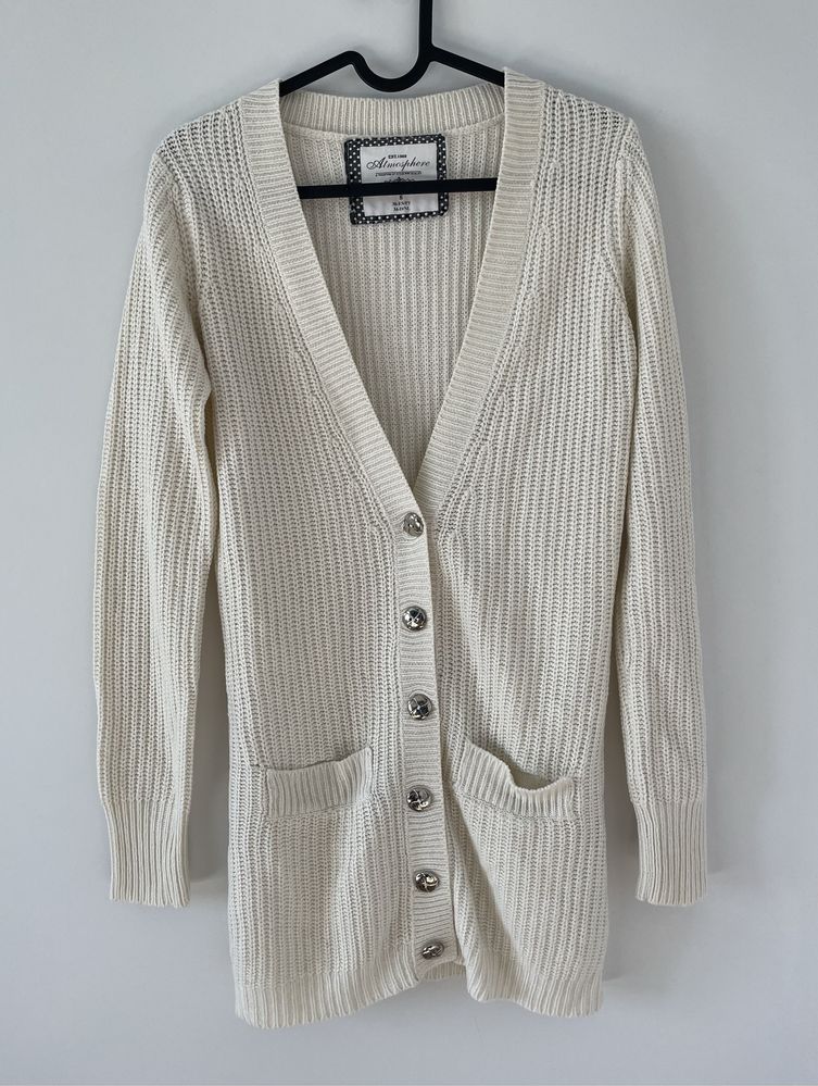 Sweter, kardigan rozpinany kremowy
