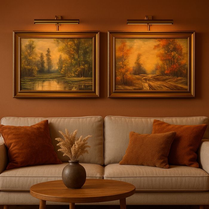 Dwa klimatyczne jesienne pejzarze J.Cetnarowski 1986 !