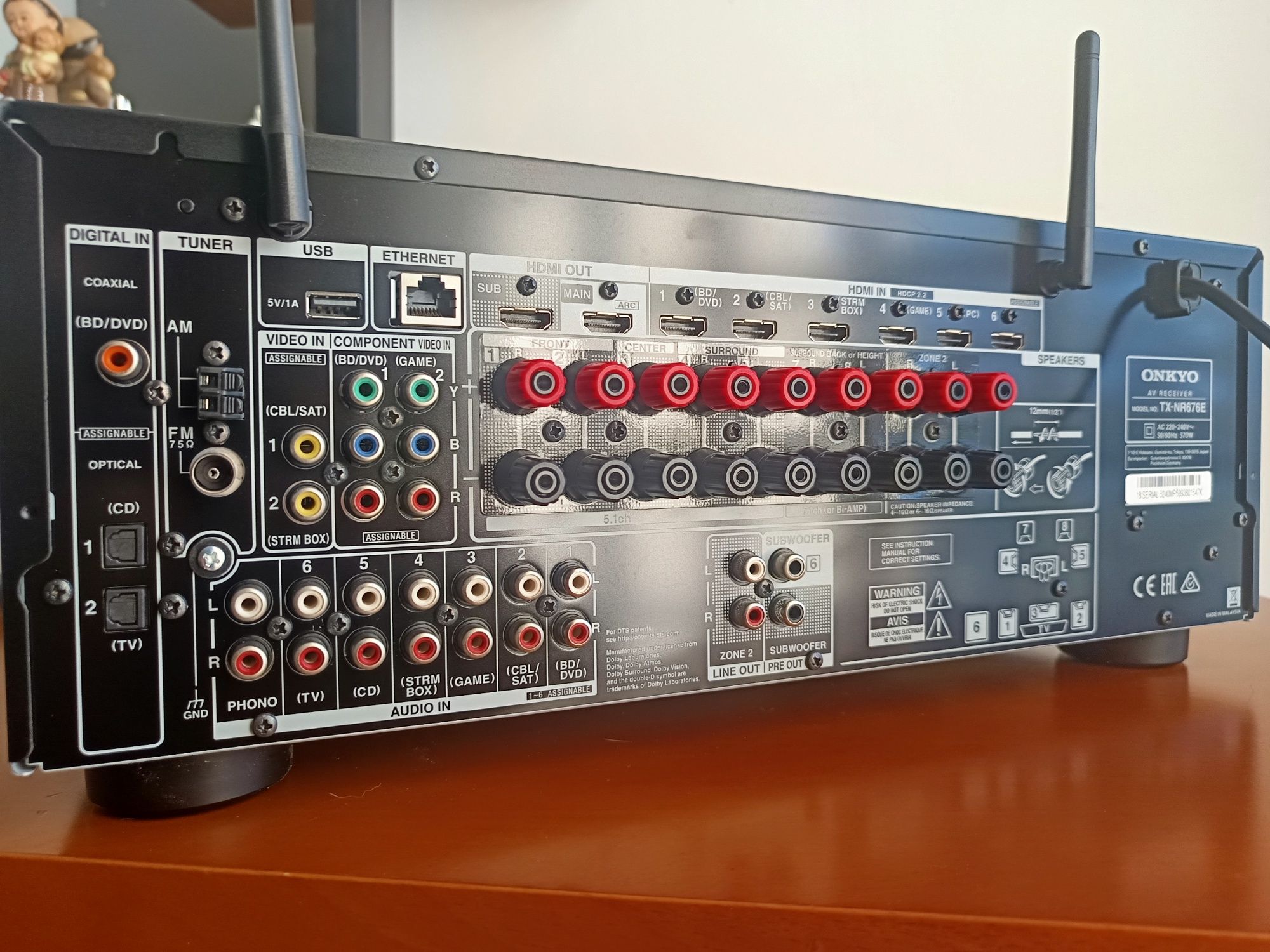 Amplificador AV ONKYO TX NR 676 completo com todos os acessórios