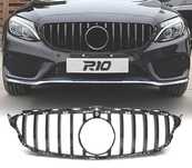 GRELHA MERCEDES CLASSE C W205 18-21 LOOK GTR PRETO BRILHANTE