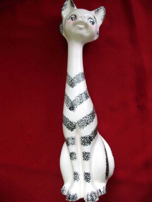 Kot - duży zabawny kotek - figurka ceramika - 31 x 10 x 7 cm