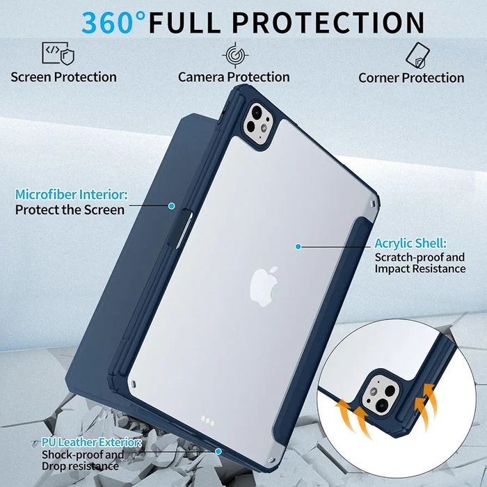 Etui do iPad Pro 11" M4 2024 A2836/A2837 Skóra PU Uchwyt na Pencil Smu