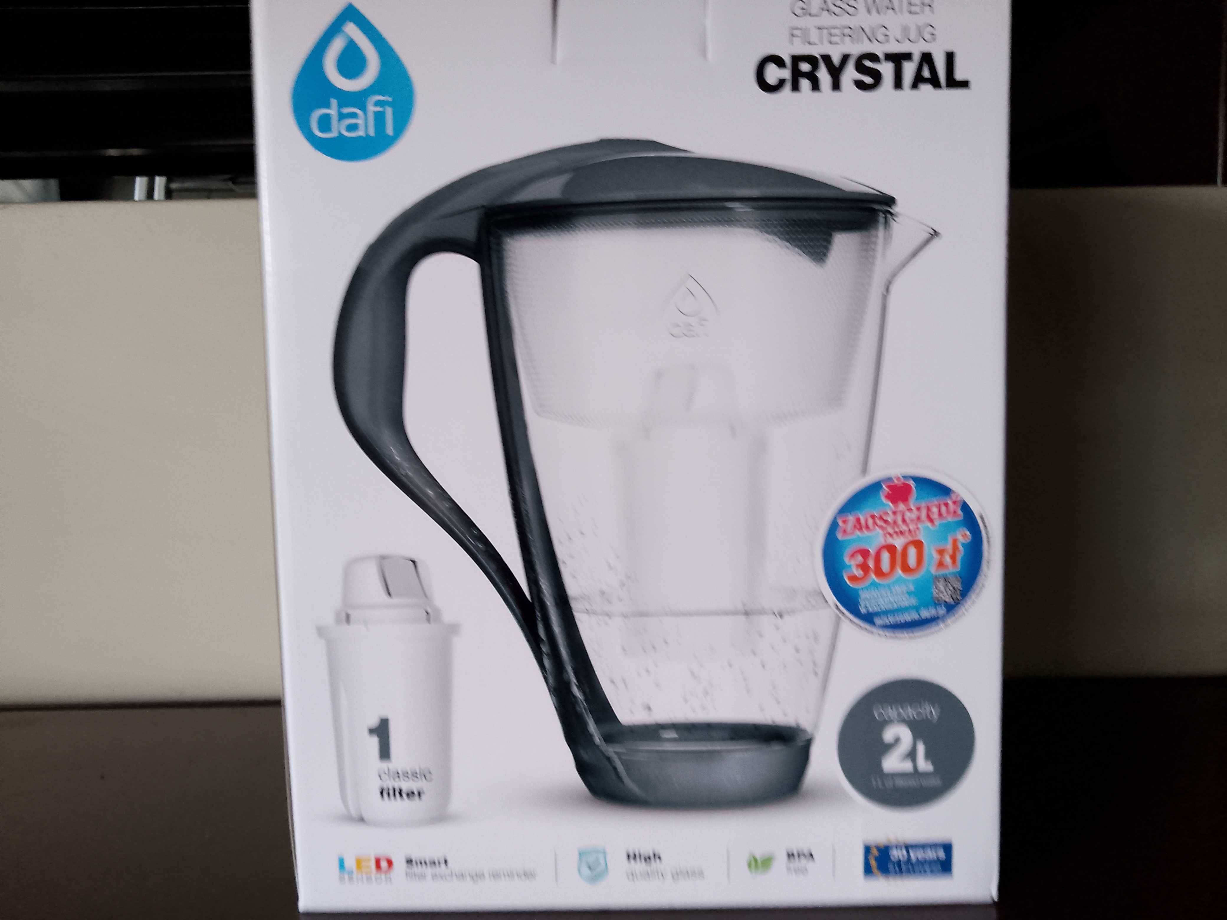DZBANEK SZKLANY DAFI CRYSTAL LED 2,0L  z filtrem w zestawie nowy zapak