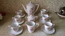 Serwis kawowy z porcelany - lata 70'te
