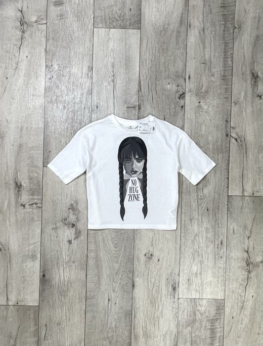 H&M Wednesday футболка S-M белая с принтом новая Уэнсдей