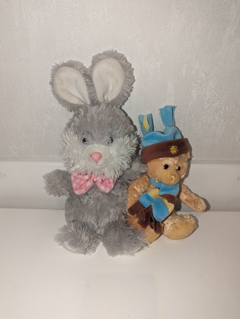 М'які іграшки медведик заєць, іграшки для дітей