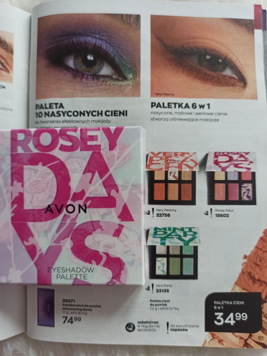 Paleta 6 w 1, paleta cieni do powiek Rosey Days od AVON