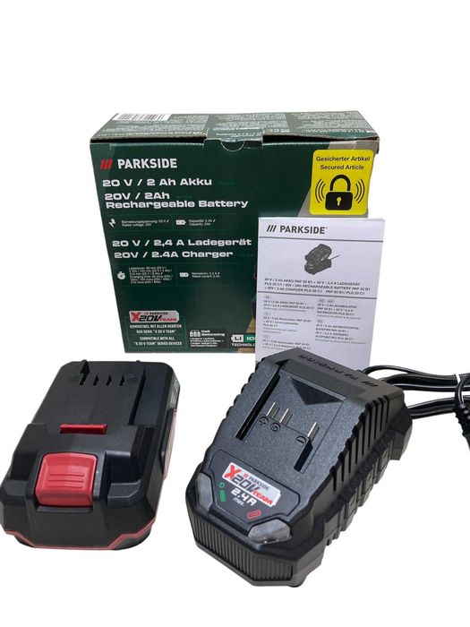 Zestaw akumulator Parkside PAP20 B1 z ładowarką PLG 20 C1 pudełko