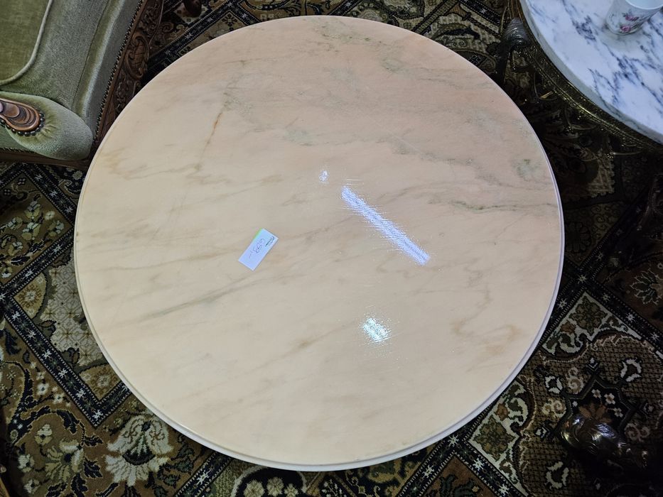 Stolik mosiężny z kamiennym blatem #704 Antyki Stylowy Węgrów