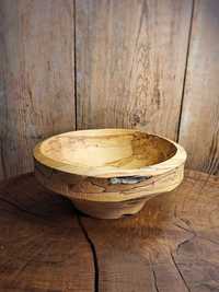 Miska misa drewniana buk handmade wooden bowl boho rękodzieło etno