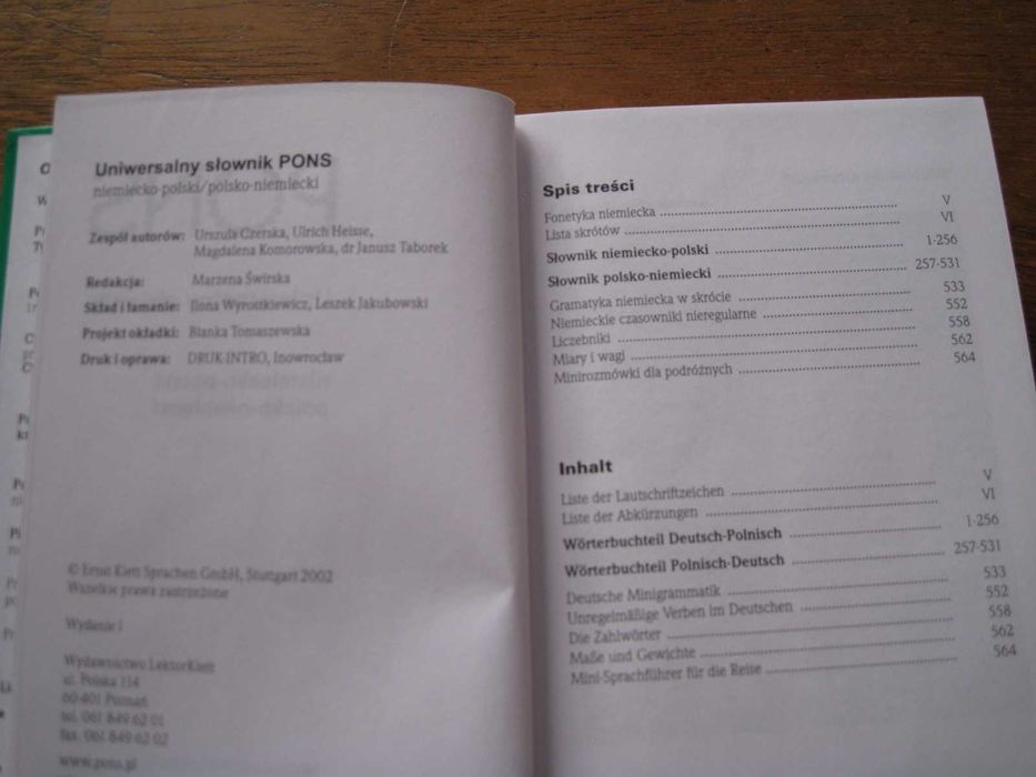 uniwersalny słownik niemiecko-polski, polsko-niemiecki. Pons