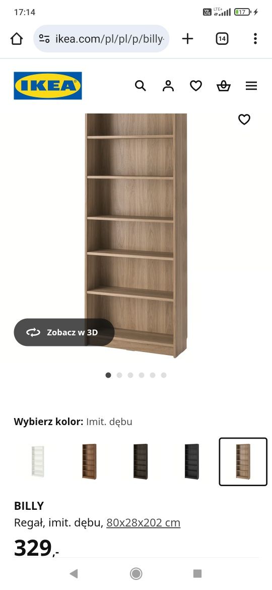 Regał Billy imitacja dębu