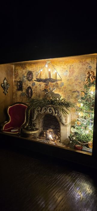 Різдвяна, новорічна композиція, мініатюра, об'ємна картина